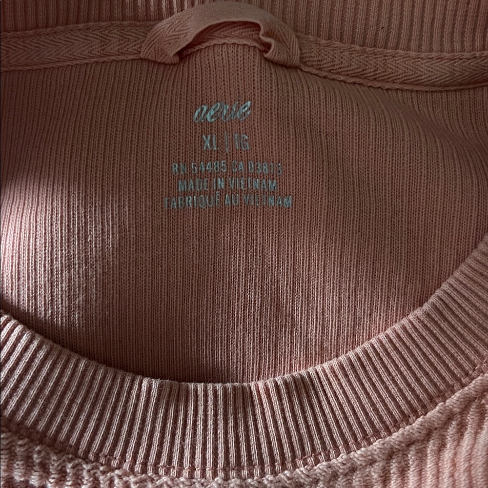 Aerie Oversized Cropped Ribbed Sweatshirt - Picture 14 of 16